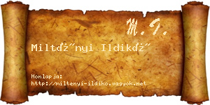 Miltényi Ildikó névjegykártya